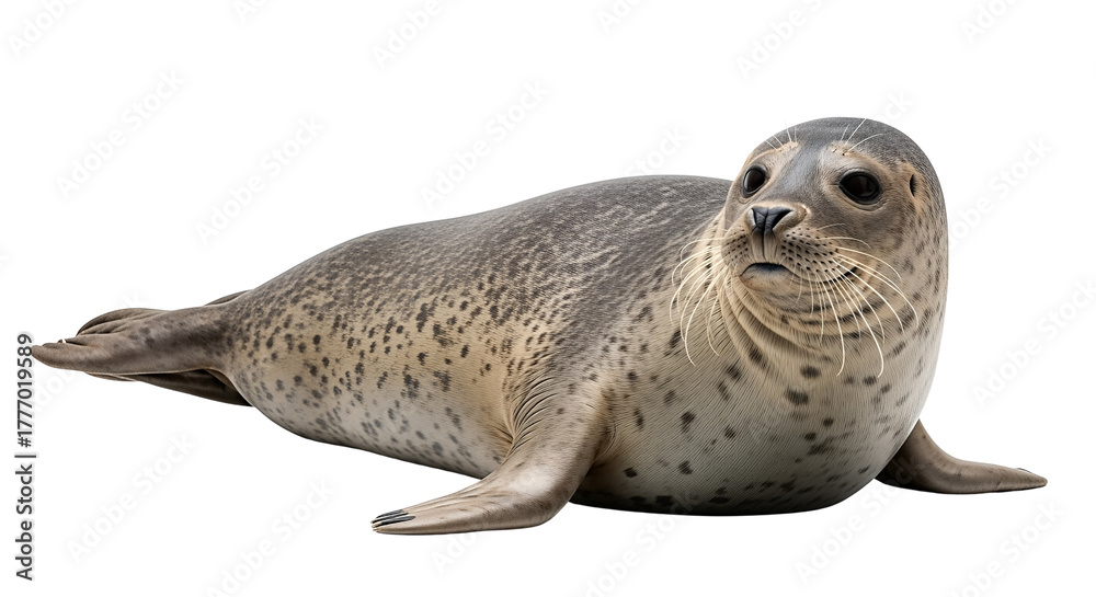 Obraz premium A Harbor Seal Resting isolated on transparent background, png