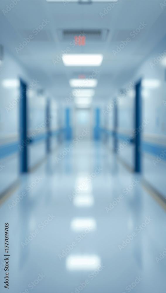 Obraz premium hospital background clean corridor bokeh blur effect