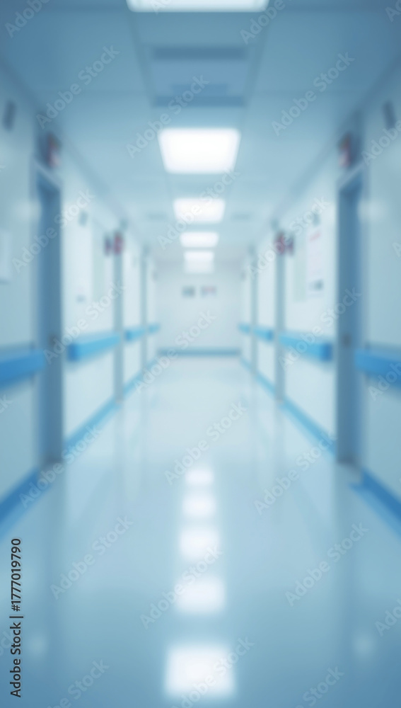 Obraz premium hospital background clean corridor bokeh blur effect