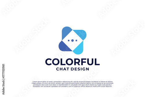 Colorful chat logo design template