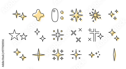 Sparkling Star Icons A Collection of Decorative Elements for Design and Illustration Projects