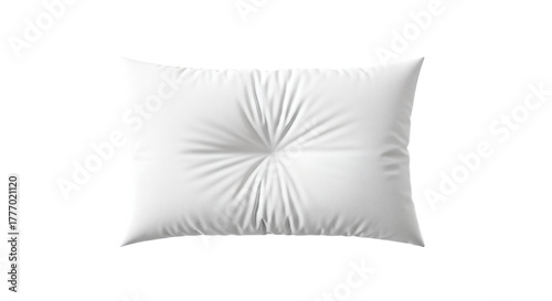 A White Pillow with a Tufted Center on isolated on transparent background