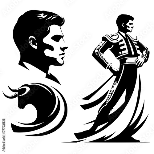 Bull warrior silhouette