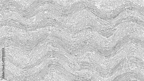 Abstract wavy fingerprint texture with distressed lines and grunge effect vector