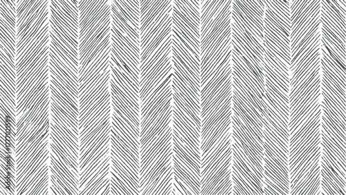 Seamless black and white herringbone pattern with rough texture abstract background