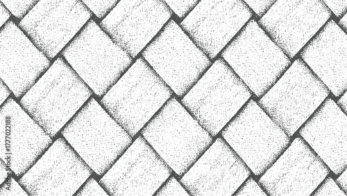 Black and white woven texture pattern with stippled effect abstract background