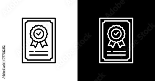 Certificate  White Icon Set Design