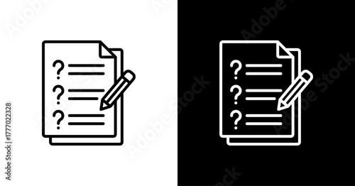 Survey Form  White Icon Set Design