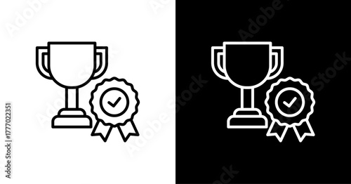 Accomplishment  White Icon Set Design