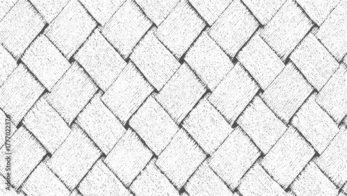 Black and white woven texture background with diagonal pattern vector