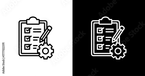 Assessment Checklist  White Icon Set Design