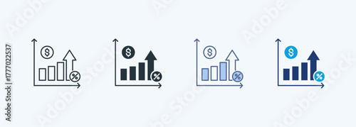Compound Interest Multiple Style Icon Collection