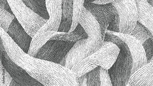 Abstract textured monochrome background with flowing organic shapes and parallel lines black white