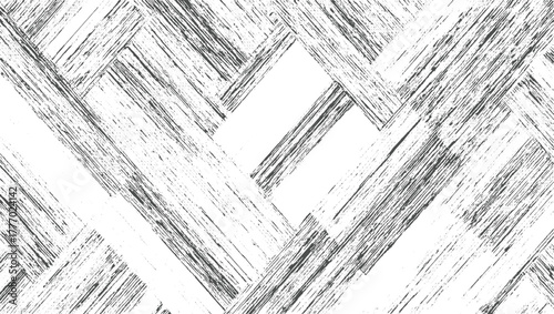 Black and white distressed diagonal stripe pattern with rough texture abstract background