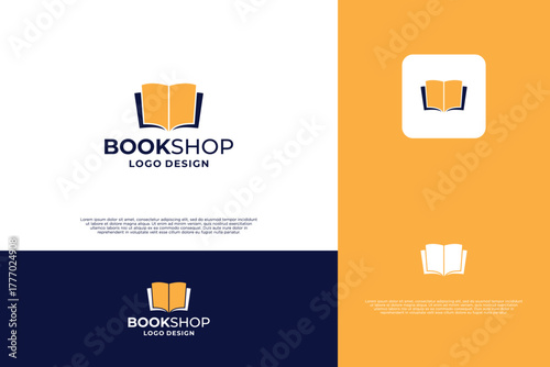 Book store logo, online book order logo design
