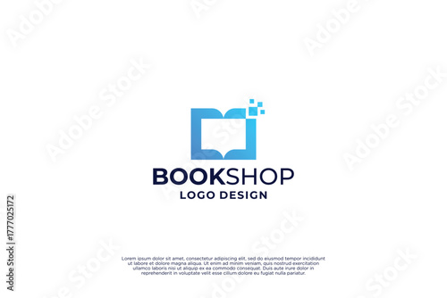 Book store logo, online book order logo design