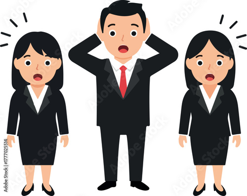 Surprised Business People Vector Illustration