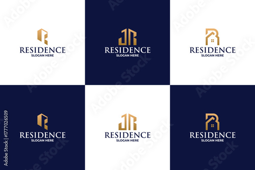 Collections of Luxury real estate logo. Residence for sale logo design