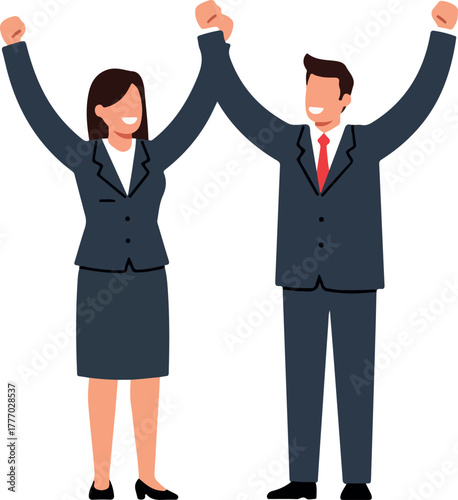 Teamwork Success Business People Celebrate Victory Together