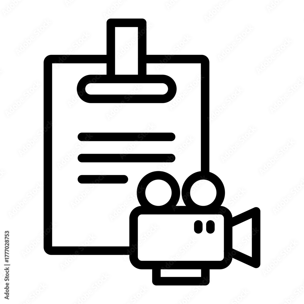 Obraz premium Film Festival Badge Vector Line Icon Design