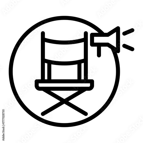 Film Director Vector Line Icon Design