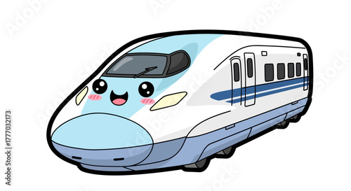 cute bullet train vector