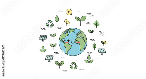 Minimalist vector illustration with an environmental theme
