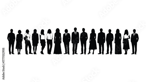 Diverse group of people silhouettes Vector