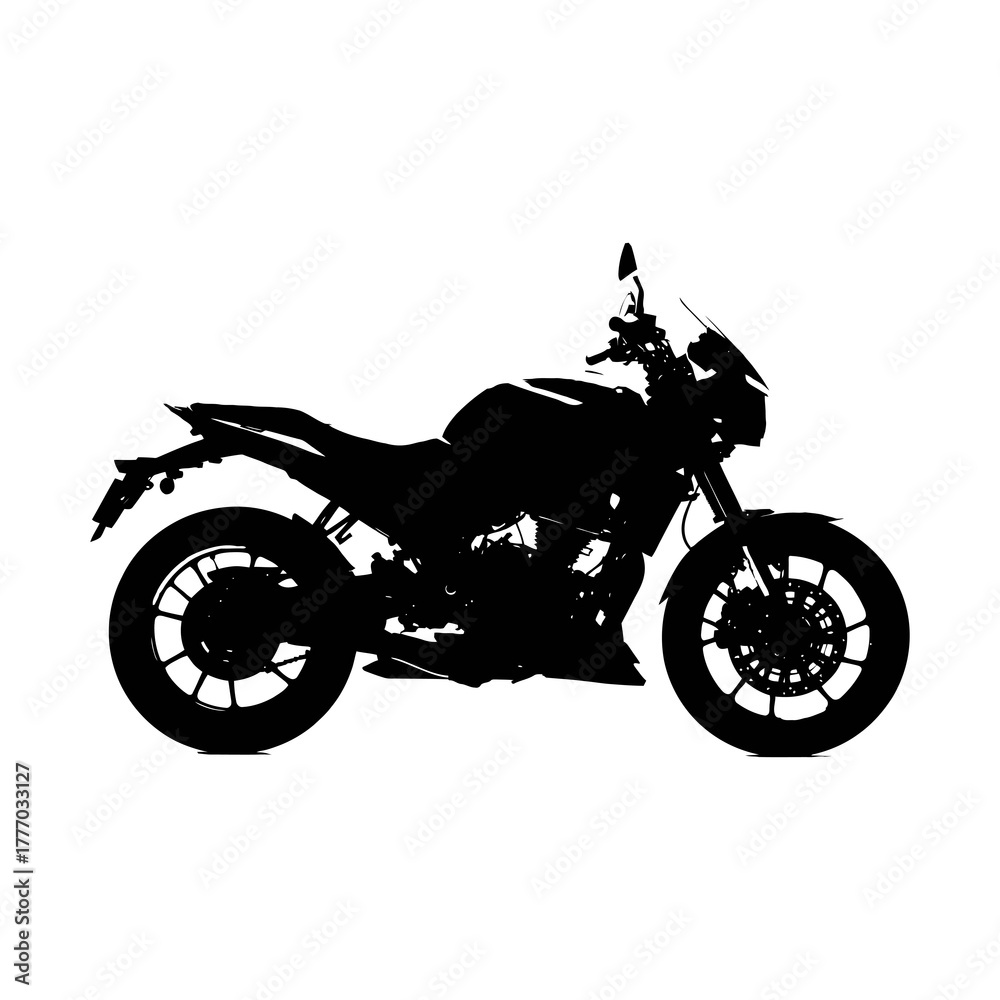 Obraz premium Motorcycle silhouette on white background