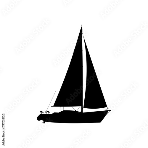 Sailing ship and yacht isolated on white background
