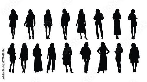 Collection of women silhouettes Vector