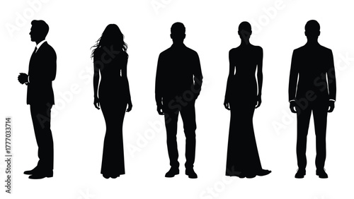 Formal and elegant people silhouettes Vector