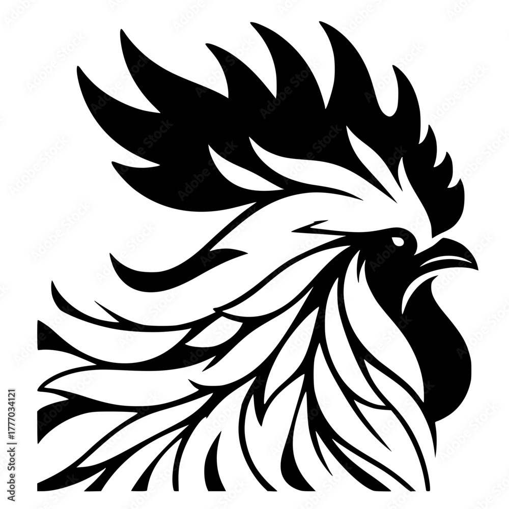 Obraz premium Silhouette portrait of a rooster