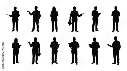 Business professionals silhouette collection Vector