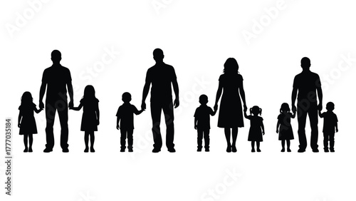 Family silhouettes Vector