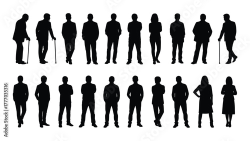 Diverse human silhouettes collection Vector