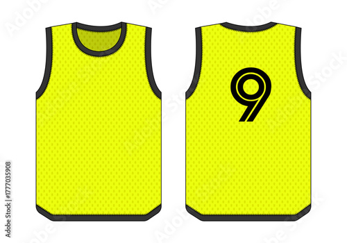 Training bibs vector template illustration / Fluorescent Yellow