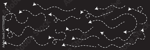 clean dot style hand drawn doodle arrows set