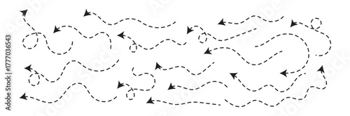 clean dot style hand drawn doodle arrows set