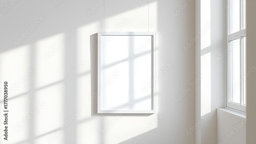 Fototapeta premium Poster Mockup with Soft Window Light