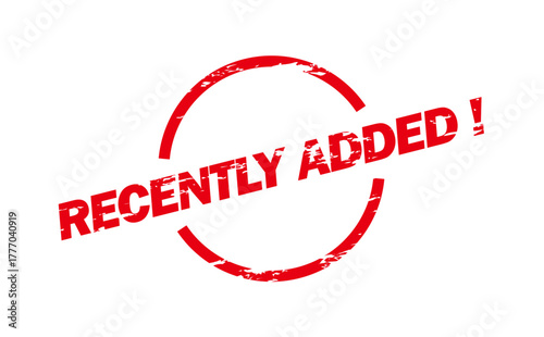 RECENTLY ADDED ! - RECENTLY ADDED ! text written on Red Rubber Stamp 
