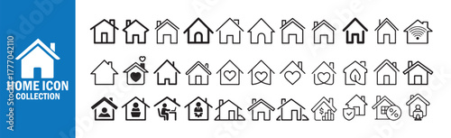 Comprehensive Home Icon Set - Real Estate, Smart Home, Love, User, Property, Building, Mortgage, Wi-Fi, Security