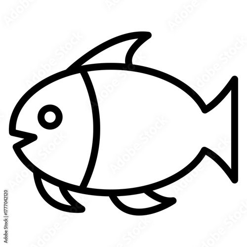 Fish Vector Line Icon Design