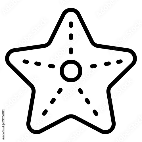 Starfish Vector Line Icon Design