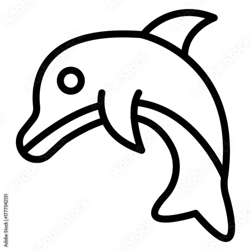 Dolphin Vector Line Icon Design