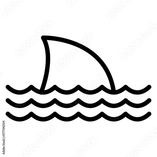 Shark Vector Line Icon Design