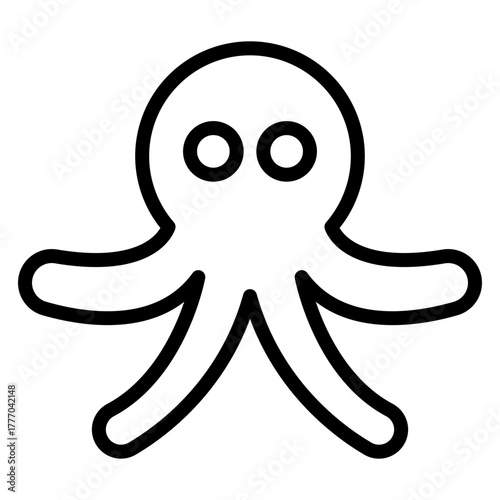 Octopus Vector Line Icon Design
