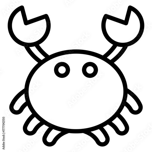 Crab Vector Line Icon Design
