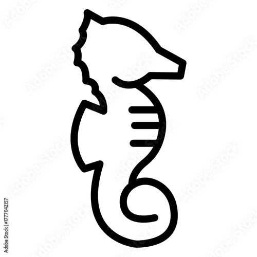 Seahorse Vector Line Icon Design