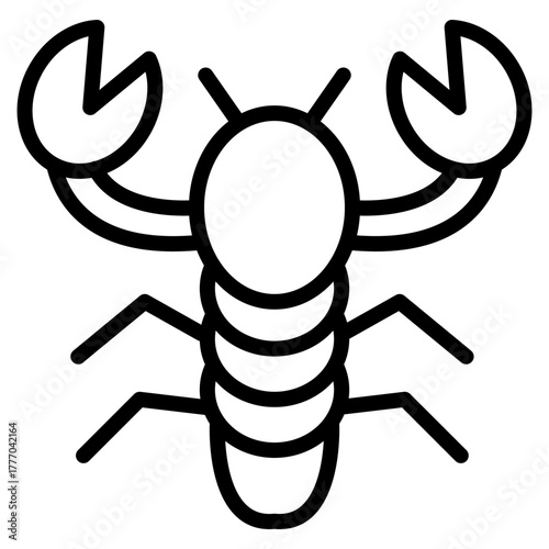 Lobster Vector Line Icon Design